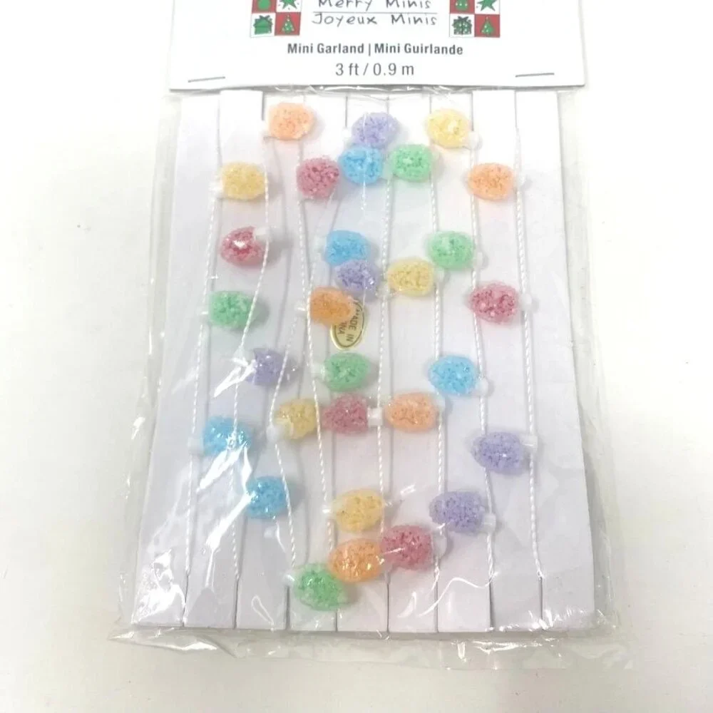 Michaels Merry Mini Garland 3 Ft Tree Decor Frosted Sugar Candy Gumdrops